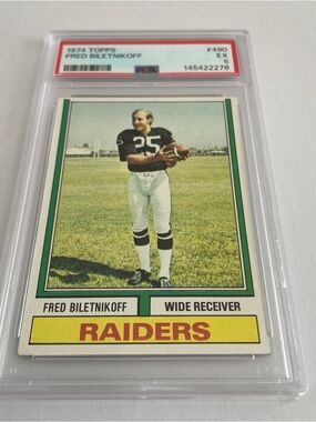 Fred Biletnikoff 1974 Topps #490 PSA 5 Vintage Football Card